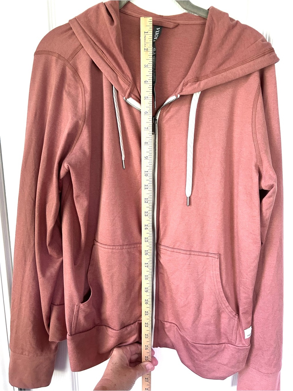Vuori Halo Performance Full Zip Hoodie Large Dusty Rose DreamKnit - Picture 8 of 9